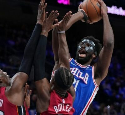 Heat stuns 76ers on the low-scoring night from Embiid
