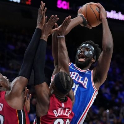 Heat stuns 76ers on the low-scoring night from Embiid