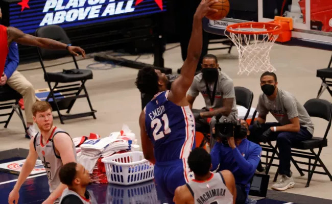 Joel Embiid lead the 76ers to a 3-0 win over the Wizards